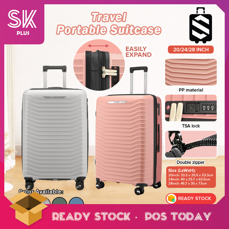 SKplus SKY TRAVELLER SKY389 วัสดุ PP กระเป๋าเดินทาง Silent Spinner ล้อขยายกระเป๋าเดินทาง (20 นิ้ว + 