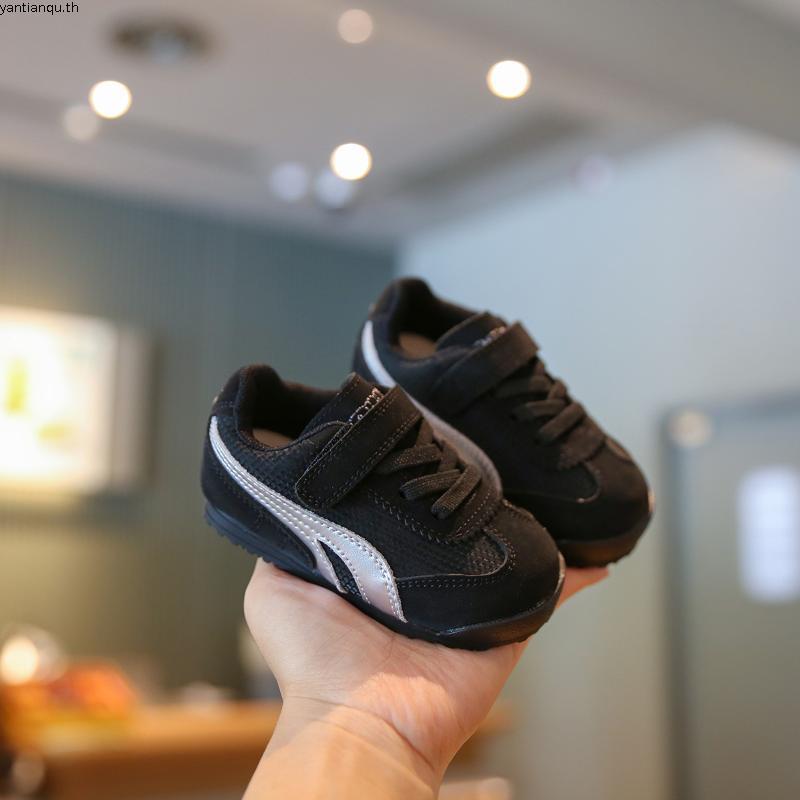 รองเท้ากีฬาสําหรับเด็กรองเท้าผ้าใบสําหรับเด็กชายและเด็กหญิงที่มีสายรัดไฟสุดกอดเท้าป้องกันการลื่นไถลไ