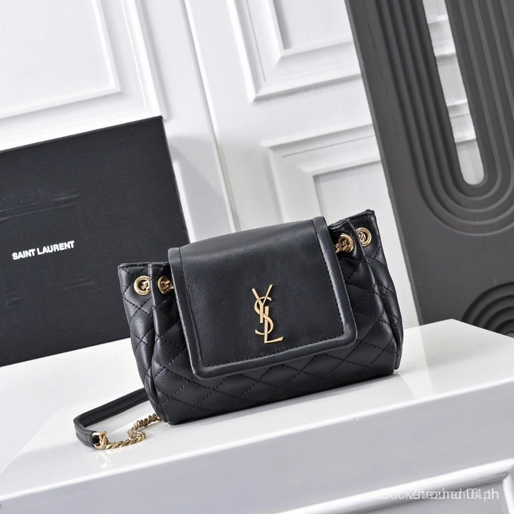 YSL Classic Mini Nolita กระเป๋าสะพายข้างหนังแกะ พร้อมสายโซ่