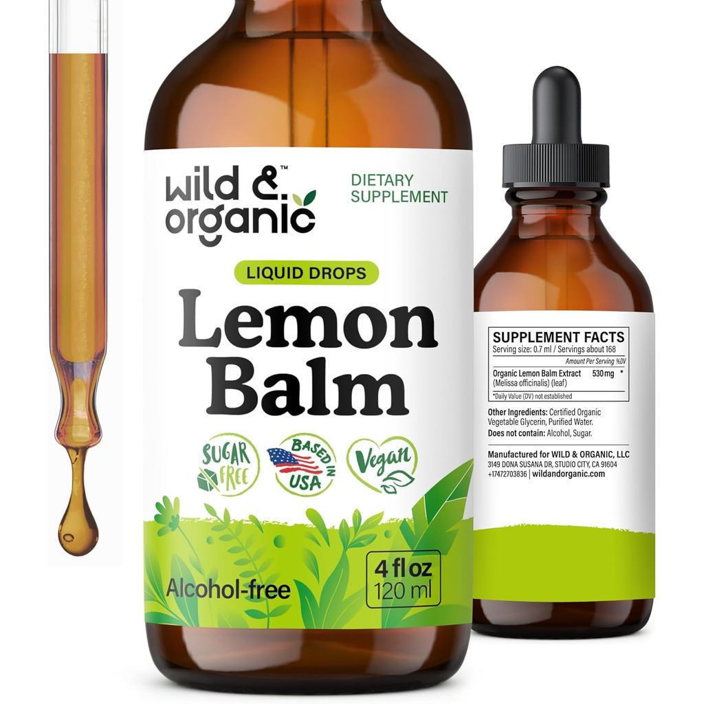 Wild Organic Lemon Balm Tincture - Emotion Expander - Lemon Balm Leaf Extract Drops - Pure ElementSu