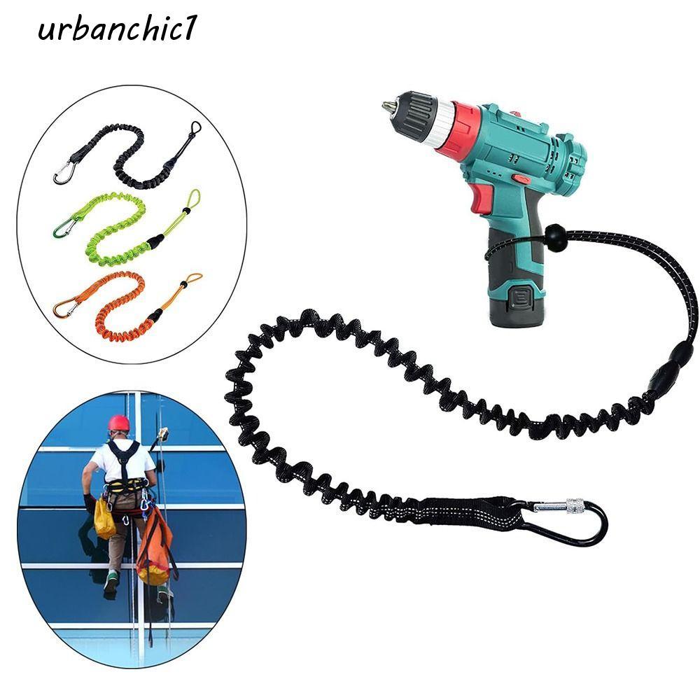 URBANCHIC Tool Lanyard พร้อมสายหัวเข็มขัด, ขยายแบบพกพาคลิป Bungee Cord, สกรูล็อค Carabiner Anti-Fall