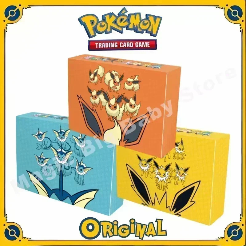 รวบรวมต้นฉบับ PKM การ์ด PTCG การ์ดจีน Ibrahimovic ขั้นสูงของขวัญกล่อง Reib Fire Eevee น้ํา Eevee เก้