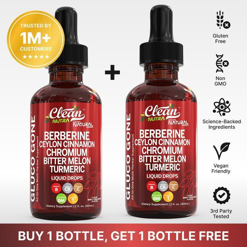 BOGOOrganicCeylonCinnamonBerberineLiquidDropswithBitterMelonExtract,Glucomannan,Gymnema,Chromium,Tur