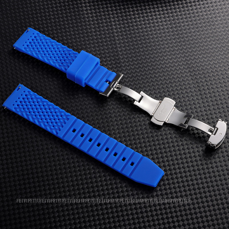 สายนาฬิกาซิลิโคนผีเสื้อพับ Clasp Quick Release สายนาฬิกา รูปที่ 8