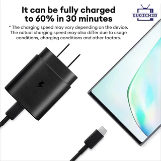หัวชาร์จเร็ว+สายชาร์จเร็ว PD อะแดปเตอร์ชาร์จเร็ว Samsung 25W พร้อมสายชาร์จอัจฉริยะแบบหยด องรับรุ่น 7~15