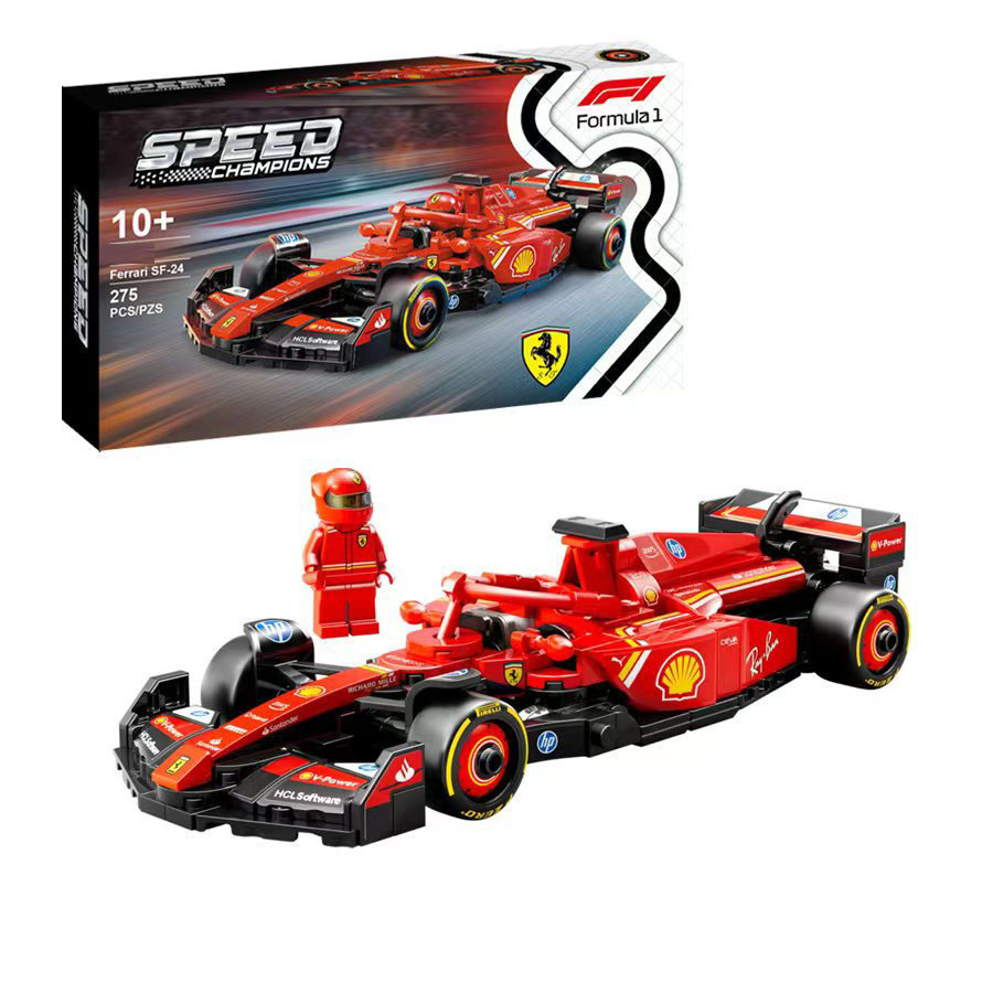 DZG ของเล่น IG1X เข้ากันได้กับ Speed Champions Ferrari SF-24 77242 บล็อกตัวต่อ EQ1