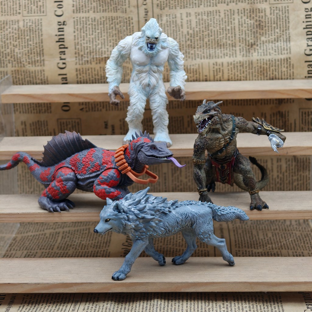 ของแท้จํานวนมาก PAPO Magic Series Lizard Man Orc Samurai Snow Monster Ice Wolf Magic Wolf ตุ๊กตาของเ