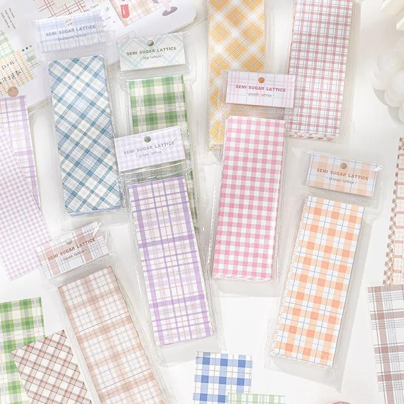 [100 ชิ้น] Paper Note Note Note Paper Lattice Element Series jk Lattice Note ins Style ข้อความ Note 