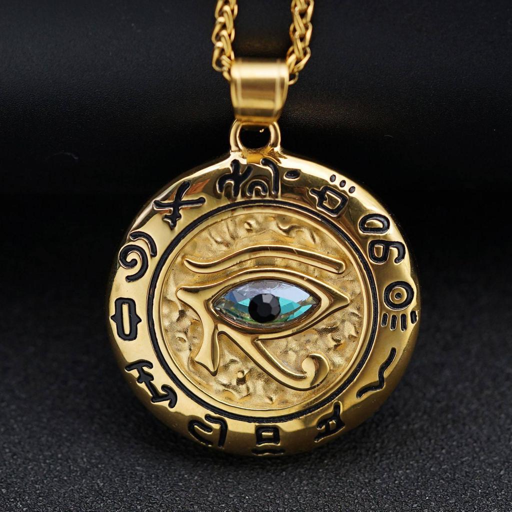 สร้อยคอนำเข้าแบบพังค์ สำหรับผู้ชาย มีจี้_eye_of_horus_และรูปร่างcthulhu