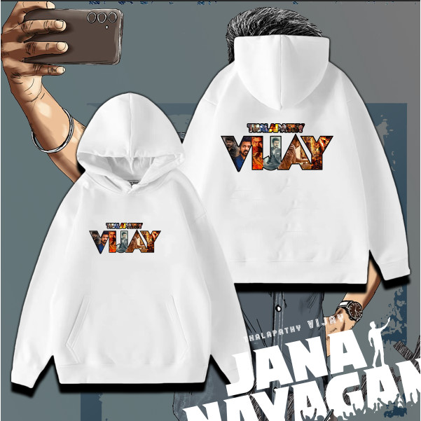 JANA NAYAGAN VIJAY MOVIE Baju เสื้อฮู้ดผ้าฝ้ายผู้ใหญ่และเด็ก HOODIE 37