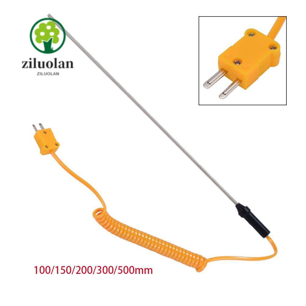 Ziluolan K-Type เทอร ์ โมคัปเปิล 100/150/200/300500mm -50C ถึง 1200C พร ้ อมตัวควบคุมอุณหภูมิสายไฟ