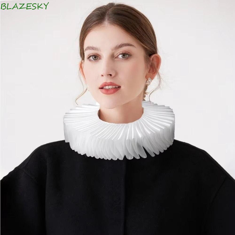 BLAZESKY คอลลาhrs ทรงเชิงระบายแบบดึงออกได้ สไตล์เรเนซองส์และวิคตอเรียน สีขาว สำหรับคอสเพลย์และเครื่อ