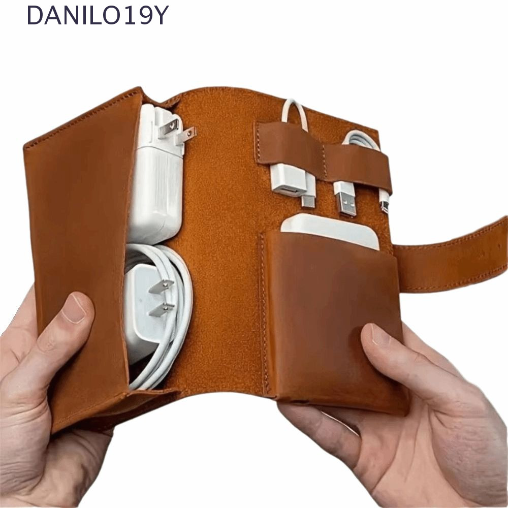 DANILO19Y กระเป๋าจัดระเบียบสายเคเบิล, PU หนังความจุขนาดใหญ่กระเป๋าเก็บผลิตภัณฑ์ดิจิตอล, ฝุ่น หลายชั้นทนทานกระเป๋าเก็บสายเคเบิลข้อมูล Daily Tech Organization