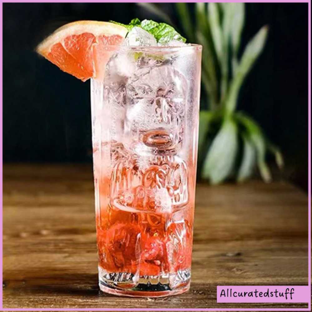 One Two Cups Aesthetic Glass Coffee Tea Hawaiian Tiki Glass 400ml - EY-40