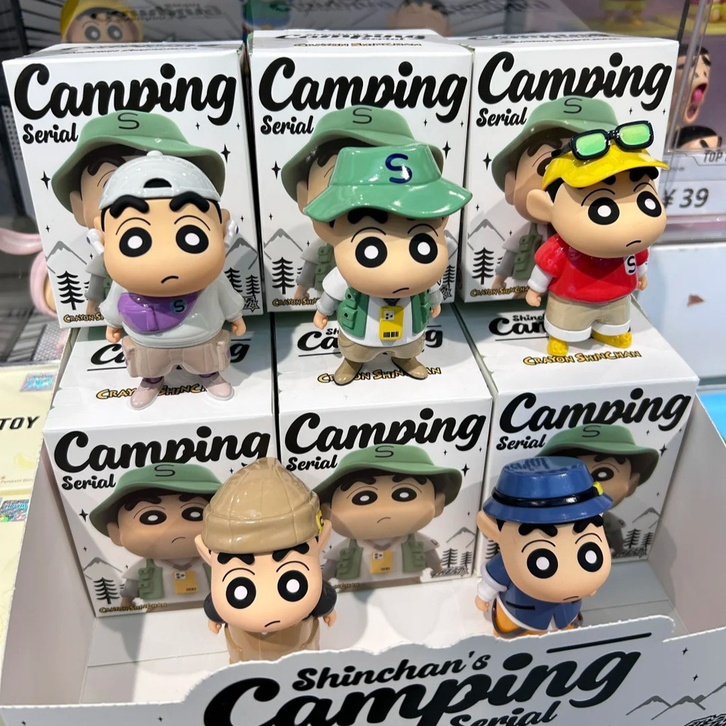 ✨8.8 ร้าน✨[รูปแบบที่มีจําหน่าย] ของแท้ Crayon Shin-Chan Shin-Chan Camping Series Mystery Box✨