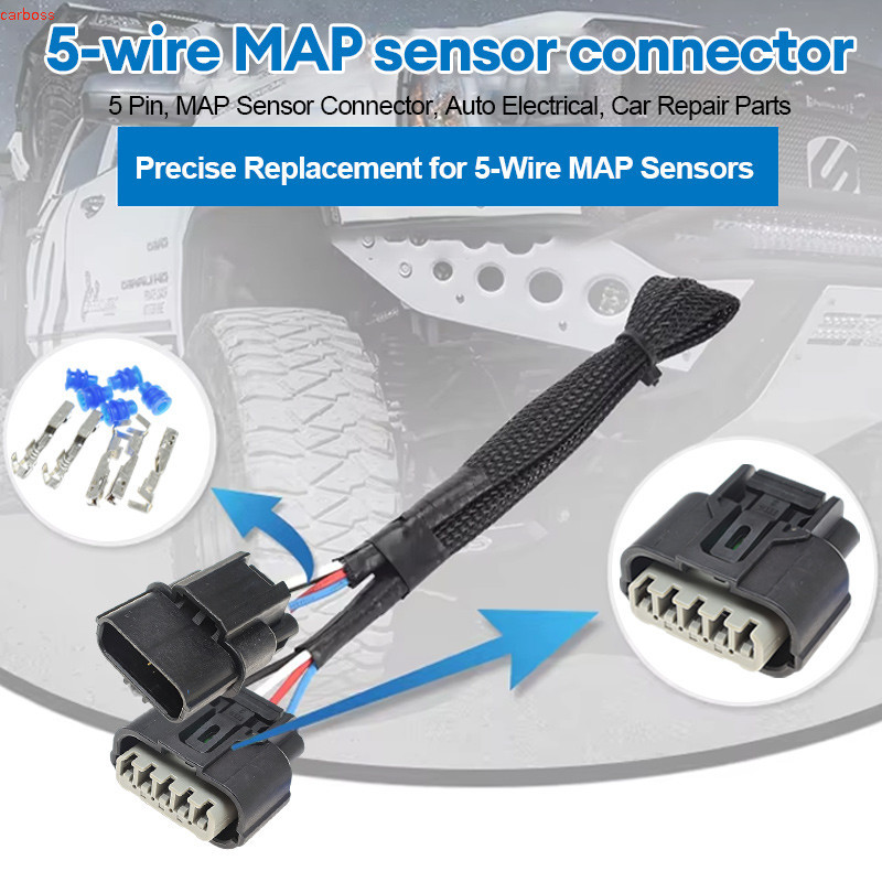 carbossชุดขั้วต่อเซ็นเซอร์ MAP 5 พิน สำหรับเซ็นเซอร์วัดแรงดันในท่อร่วมไอดี (MAP) แบบตัวผู้/ตัวเมีย