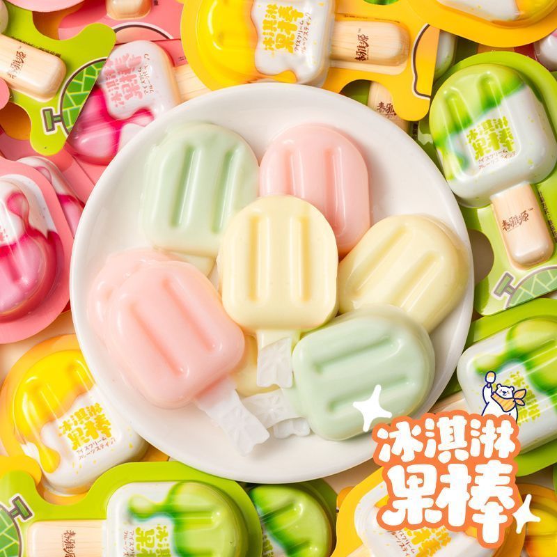 【冰淇淋果冻棒】春雅源果冻柠檬味哈密瓜味果酪棒儿童零食果冻1.9[Ice Cream Jelly Bar] Chun Yayuan Jelly Lemon Flavor Cantaloupes Fru