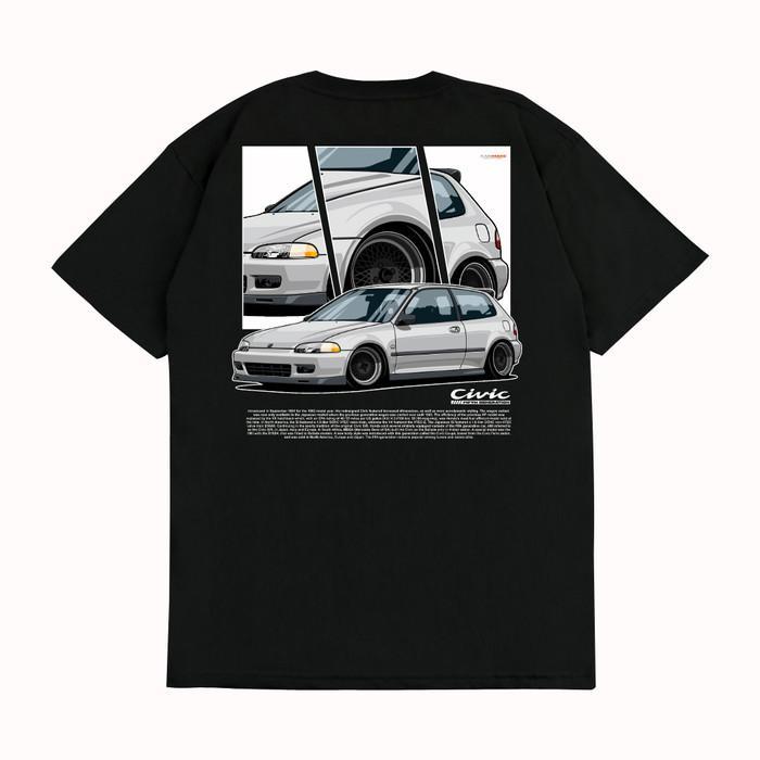 KARIMAKE Kaos Baju Mobil HONDA CIVIC EG CIVIC ESTILO JDM V3 - V1 NAVY T-shirt เสื้อยืด oversize เสื้อยืดผู้ชายเท่ๆ Cl