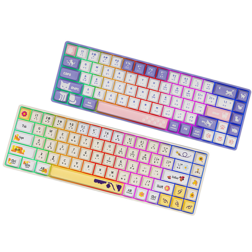 NUBWO NK50 MECHANICAL KEYBOARD คีย์บอร์ดขนาด 65% แบบมีสาย สีสดใส รับประกัน 1 ปี