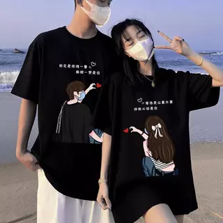 【Heat COD】ชุดคู่รัก พิเศษ สไตล์ฤดูร้อน แขนสั้น ดีไซน์ใหม่ 2025 ชุดเสื้อยืดไม่ซ้ำใคร หรูหราเฉพาะ