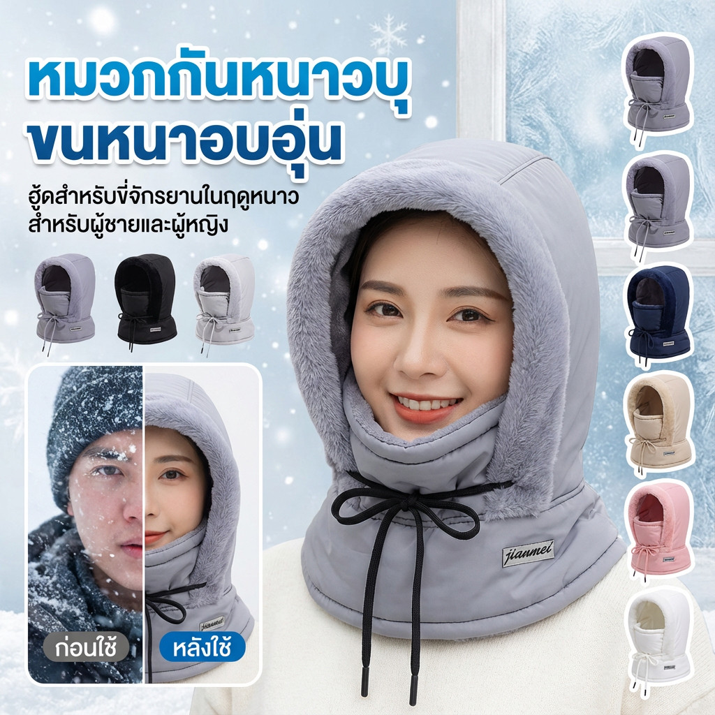 ฤดูหนาวบวกกํามะหยี่และหมวกหนา หมวกหมวกปั่นจักรยานกลางแจ้งกันลมยืดหยุ่น ระบายอากาศ กันลม ให้ความอบอุ่น