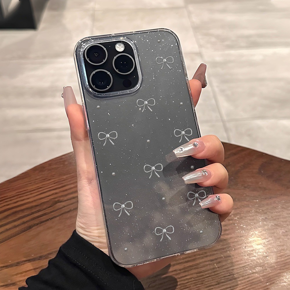 For iPhone กระพริบเคสโทรศัพท์ เคสไอโฟน โบว์เล็กเงางาม 11 13 14 Pro 15 16 Plus 12 16 Pro Max 15 14 PRO MAX X XS MAX - รูปที่ 5