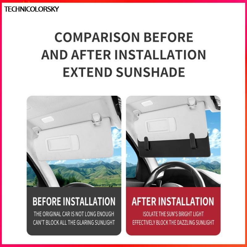 Technicolorsky 1 ชิ้นรถหน้าต่างแว่นตาและการ์ด Blocker Universal รถ Sun Visor Extender สามารถเก็บ Sun