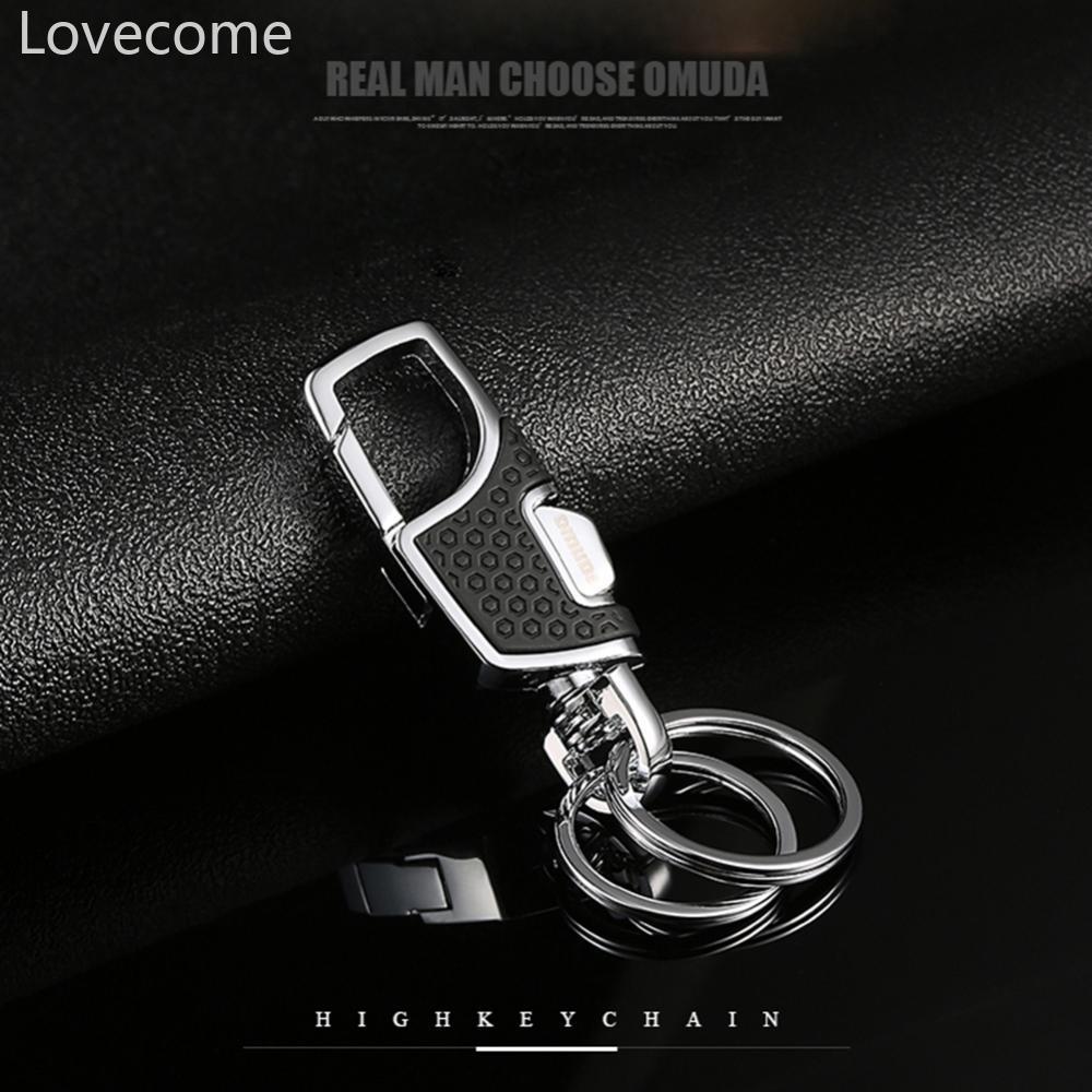Lovecome 1 PC รถเอวแขวน Keychains Key Chains สองแหวนผู้ถือโลหะสําหรับชาย B6F8