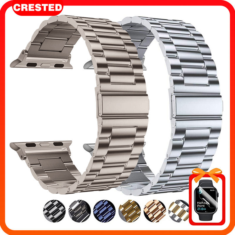 สายรัดสแตนเลสสำหรับ ฟิล์มนุ่มสวมใส่สบาย for Apple Watch Ultra SE 3 2 Series 11 10 9 8 IWatch 49 46 45 44 42 41 40 38มม