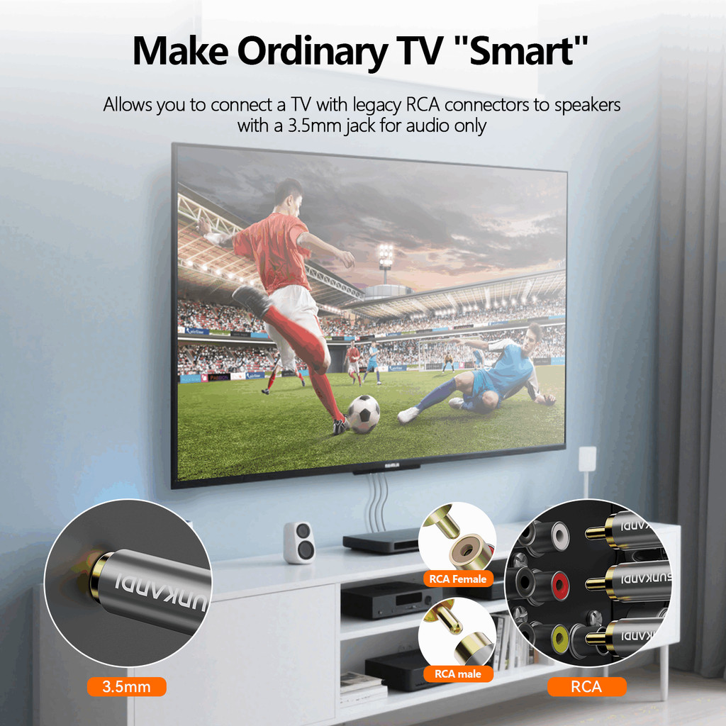 SUNKANDI 3.5 มม.ถึง 3RCA หญิง AV อะแดปเตอร์สาย AUX JACK สายสัญญาณเสียงสําหรับ DVD TV ราคา ถูกที่สุด ดีลบีเคเค แกลเลอรีภาพที่ 6