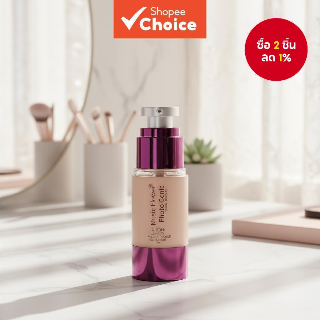 ครีมรองพื้น Music Flower สําหรับผิวเปล่งปลั่งอมชมพูแบบธรรมชาติ - แบบน้ํา