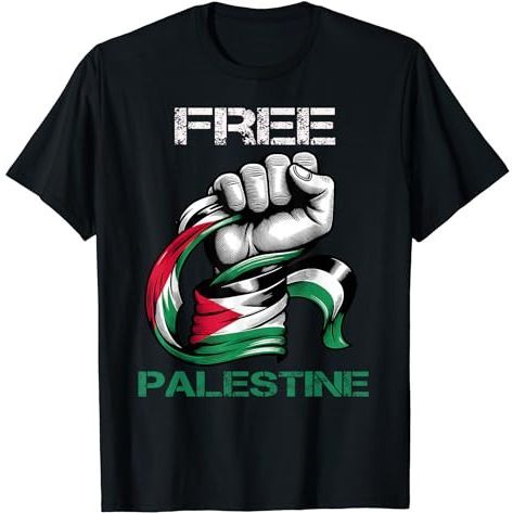 I Love Free Palestine Flag Save Gaza Strip Palestine เสื้อยืด
