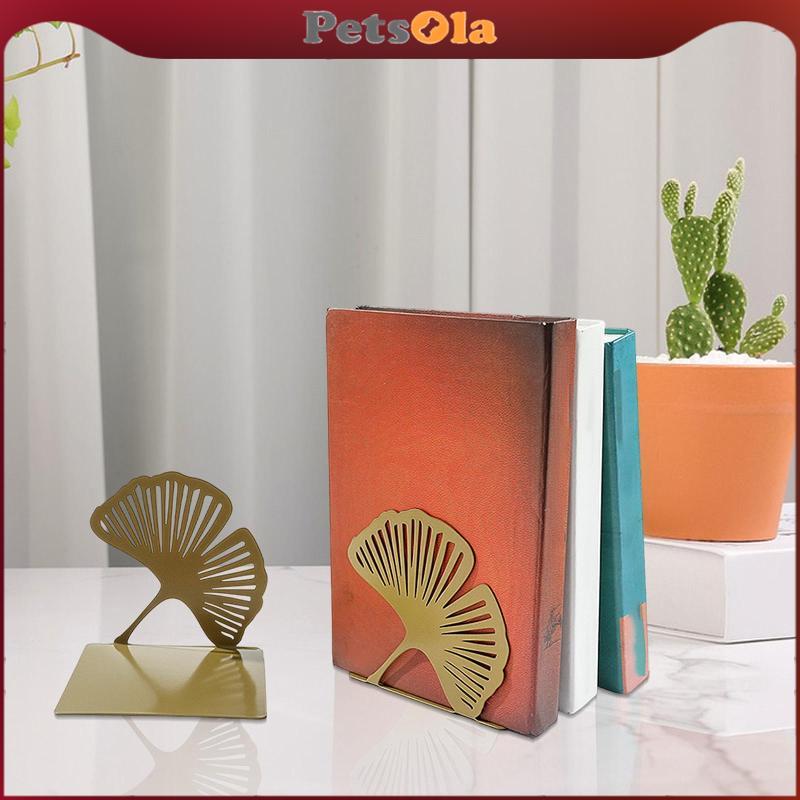 [PETSOLA] 2x Ginkgo Leaf Bookend Nonslip Book Stopper สําหรับตารางห้องเด็กห้องนั่งเล่น
