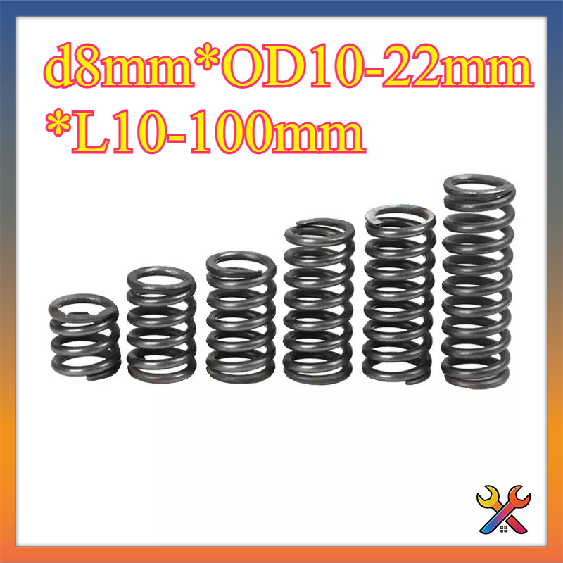 สปริง แรงดันเหล็ก d8mm*OD10-22mm*L10-100mmYCD(-Y)