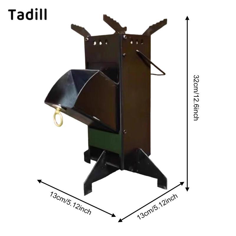 Tadill Camping Burner พับได้และประกอบเร็ว มีระบบหมุนเวียนอากาศ สำหรับการปิกนิกและการผจญภัยกลางแจ้ง — صورة 6