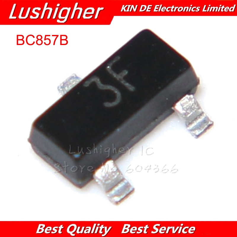 100PCS BC857B เครื่องหมาย: 3F BC857 SOT23 SOT SMD SOT-23 ทรานซิสเตอร์ใหม่จัดส่งฟรี