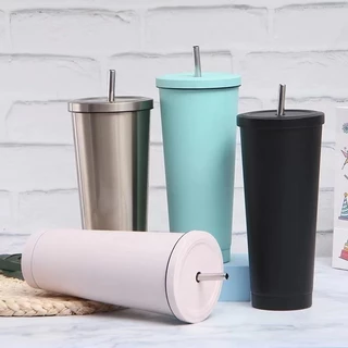 แก้วเก็บความเย็น24oz/750mlสแตนเลส304พร้อมหลอด แก้วเก็บความร้อน-เย็น แก้วเก็บอุณหภูมิ แก้วสแตนเลสทรงสูง พร้อมหลอดและฝาปิด
