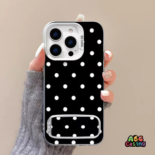 เคสสำหรับ IPhone 17 15 11 16 13 14 12 Pro Max X XS Max XR 15 8 16 7 14 Plus SE 2020 เคสโทรศัพท์ลายจุดเรียบง่ายและสวยงาม