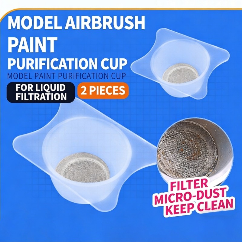 SIY 2 ชิ้น Airbrush Paint Filter ถ้วยสําหรับหัตถกรรมรุ่นโครงการภาพวาดระบายสีทํางาน
