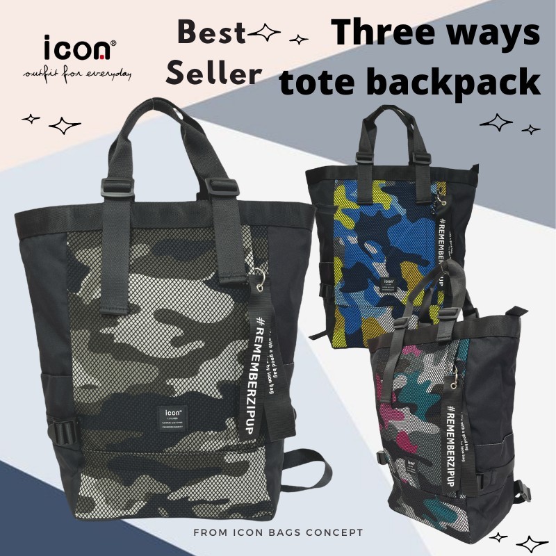 GJ8 Icon Tote BackPack เหมาะสําหรับสไตล์ชีวิตในเมืองในการเดินทาง 3 ทาง ทํางานหรือโรงเรียน Backpack ใ