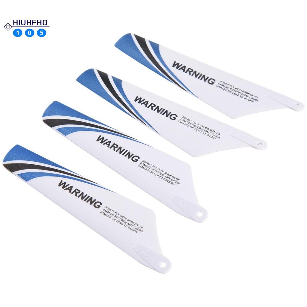 SYMA Hiuhfhq106Syma 4 ชิ้นใบมีดสํารองสําหรับเฮลิคอปเตอร์โรเตอร์ rc S107, สีฟ้า