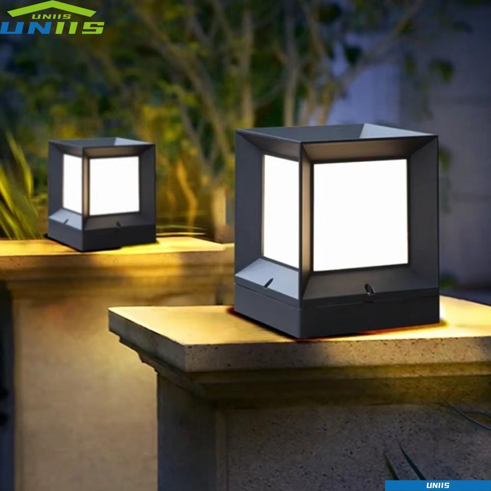 UNIIS Led ไฟคอลัมน์กลางแจ้ง IP54 กันน้ํา E27 ดีไซน์โมเดิร์น สำหรับสวนและรั้วบ้าน