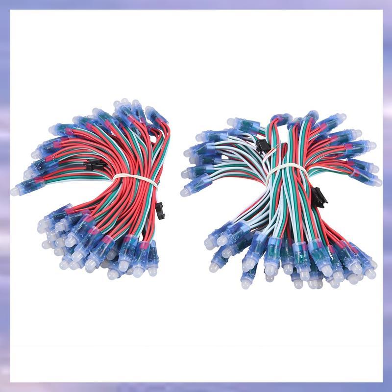 100 ชิ้น/ล็อต 12 มม.WS2811 2811 IC RGB LED พิกเซลโมดูล String Light IP68 5V วันหยุด/คริสต์มาส/เทศกาล