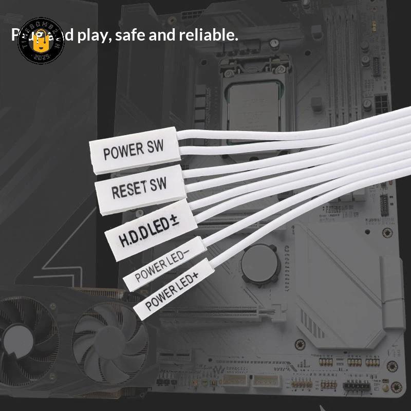 {TB & Bag } Full White/ Front Panel Power+, Power-, Reset, Power SW, HDD Extension Cableputer Front 