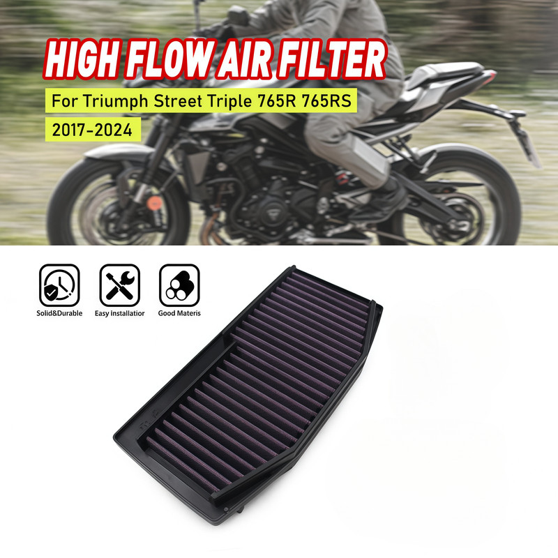 กรองอากาศสําหรับ TRIUMPH Street Triple 765 R/S/RS 765R 765S 765RS 2017-2024 ดัดแปลงทําความสะอาดไอดี
