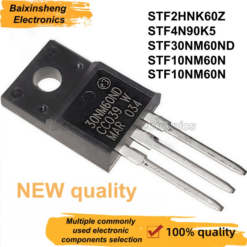 5PCS STF2HNK60Z 2HNK60Z STF4N90K5 4N90K5 STF30NM60ND 30NM60ND STF10NM60N 10NM60N STF13N65M2N ทรานซิส