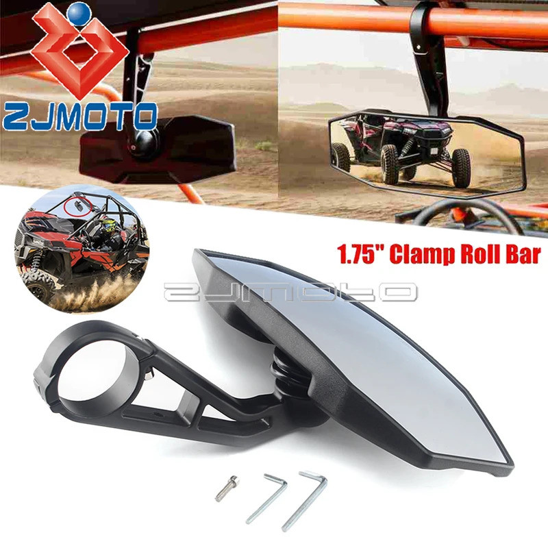 ZJ UTV กระจกหมุนได้1.75 "XUV MTV กระจกมองหลังปรับมุมกว้างสำหรับ570 Polaris Ranger Rzr 800 900 1000 S