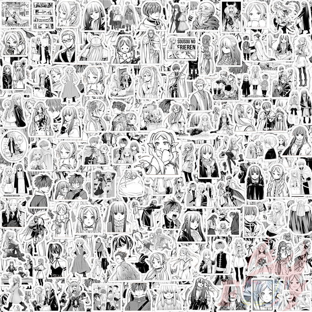 135ชิ้น/เซ็ต ★ Frieren: Beyond Journeys End Q-2 Classical Black & White Mini Diary Manual Stickers ★