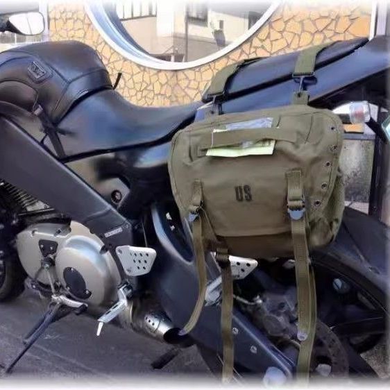 กระเป๋าเป้สไตล์อเมริกันเวียดนาม แบบย้อนยุค สำหรับมอเตอร์ไซค์และท่องเที่ยว