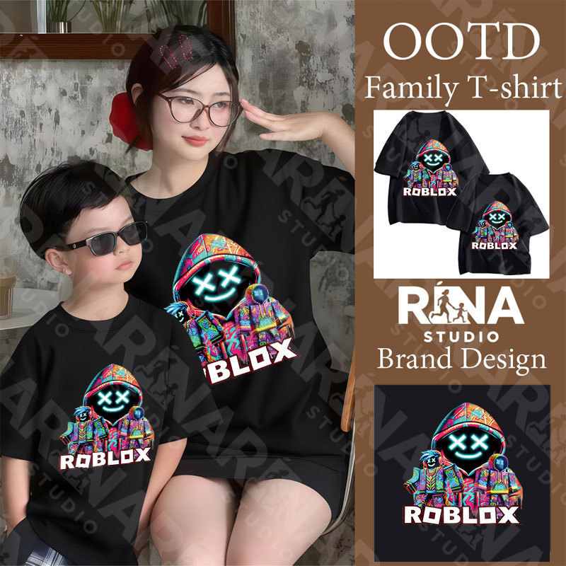 🔥พร้อมส่ง&COD🔥RINA STUDIO🔥 เสื้อครอบครัว ลาย Roblox สตรีทสไตล์ แดนซ์ มิวสิก สุดฮิต สำหรับเด็กและผู้ใ